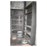 2 Metal Shelving 94Hx36Wx12"D w/Car Rims