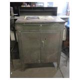 Vintage Lyon Metal Desk/Cabinet 35x30x53"