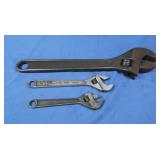 18" Crescent Wrench, 10"& 8" Crescent Wrenches