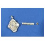14K Yellow Gold CZ Pendant, 2 Bracelet Pieces 14K