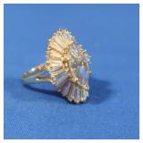 14K Yellow Gold CZ Ring 7.4 gr gross wt-sz 5.5