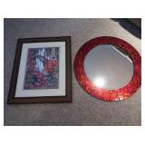Round Mosaic Mirror 23" Dia, Linda Pirri Art