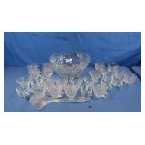 Vintage Punch Bowl Set w/18 Matching Cups &
