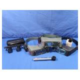 3 Optivisors (used), Magnifying Glasses, Bausch &