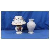 Lenox French Perle Vase, Cardinal Candle "Lamp"