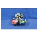 2 Vera Bradley Glass Ornaments 2011 w/box, 2014