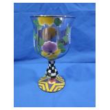 Mackenzie Childs Handpainted Wine Goblet