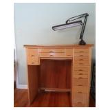 Jewelry Desk w/Contens 38Hx39Lx20"W w/Metal Desk