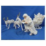 Grandeur Noel Porcelain Santa & Sleigh Set