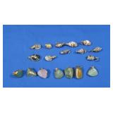 Genuine Stones & Seashells trimmed in 24K Gold