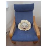 Curved Wood Chair 27Wx31Dx38"H