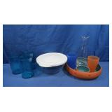 Pottery Chip n Dip Bowl, Pampered Chef Bowl w/Lid