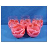 Handpainted Peony Stemless Wine Glasses