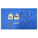 3 Chamilia Stone, ss Charms, Steel Bracelet