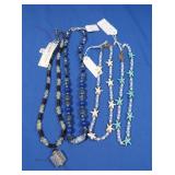 4 Beaded Necklaces w/various Stones