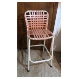 Bar Height Metal & Vinyl Strap Chair 28" Seat H