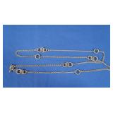 Sterling Silver Chain w/18K Gold Trim 34" 45.5 gr