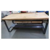 Steel Work Table w/Wood Top