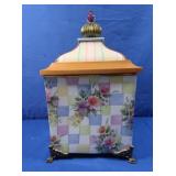 Mackenzie Childs Vintage Honeymoon Check Canister