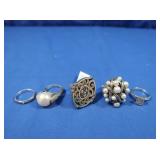 5 Brighton Pearl & Crystal Stone Rings