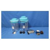 2 Pyrex 1000ml Glass Canisters