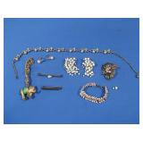 Costume Jewelry Pins, Bracelets, Earrings