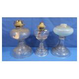 3 Antique Oil Lamp Bases