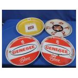 4 Metal Trays-Genesee, Schlitz, Tony Tiger