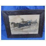 1878 Currier & Ives Hand Colored Framed
