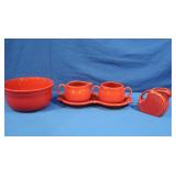 Vintage Red Fiestaware Dishes