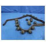 Antique Sleigh Bells on Leather Strap