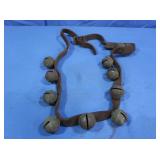 Antique Sleigh Bells on Leather Strap