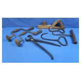 Vintage Tools-Hand drill, Hooks, Plane & more