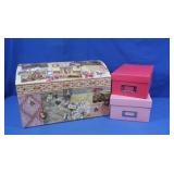 Decorative Storage Trunk & 2 Boxes