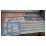 3 Vintage Cloth Advertising Pieces
