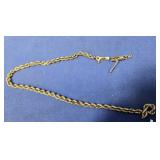 14K Ankle Bracelet(broken) 2.3gr  8.5"