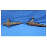 2 Vintage Barrel Keg Taps w/Brass Collar