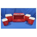 Vintage Red Plastic Kitchenware