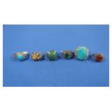 6 Vintage Womens Fashion Rings