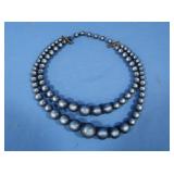 Costume Jewelry Blue Beaded Necklace (missing