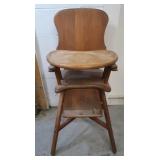 Antique Wooden High Chair 40"H