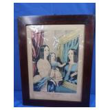 Antique Nathaniel Currier Hand Colored Framed