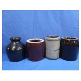 3 Preserves Stoneware Crocks, 1 Jug