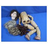 Antique Composition Doll Parts, Doll Wigs