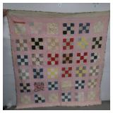 Handstitched Quilt-Country Nine Patch w/19th C