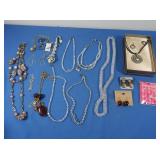 Vintage Costume Jewelry Crystal Necklaces