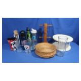 Plastic Tub, Water Bottles, Paper Plate Holders,