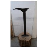 Antique Shoe Lask mounted on stump-approx 30"H