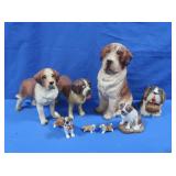 St Bernard Dog Figurines-Lefton, Wood, Enesco &