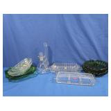 Avocado Green Glassware, Clear Glass